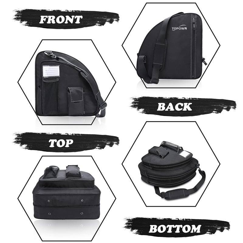 TOPOWN Premium Ice Skate Bag for Men & Women - Roller Skate Bag in Black & Rose Red - Image 5